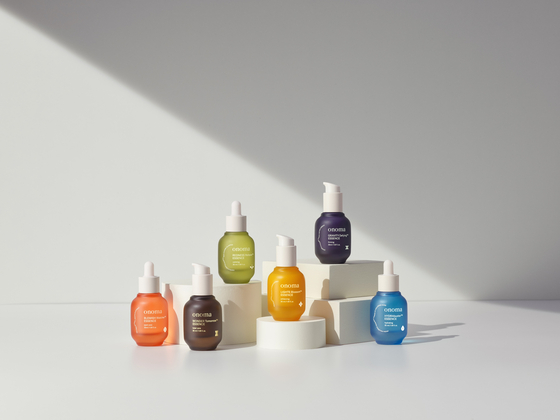 Onoma's flagship product - a skin serum Onoma essence - is displayed. The serums are priced between 42,000 won to 52,000 won. [SHINSEGAE DEPARTMENT STORE]