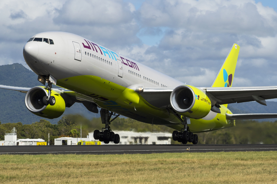 Jin Air’s B777-200ER will fly to Bangkok and Taipei starting next month. [JIN AIR]