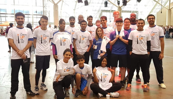 Hyundai Capital Canada employees pose for a photo after participated in the ’CN Tower Climb“ event.