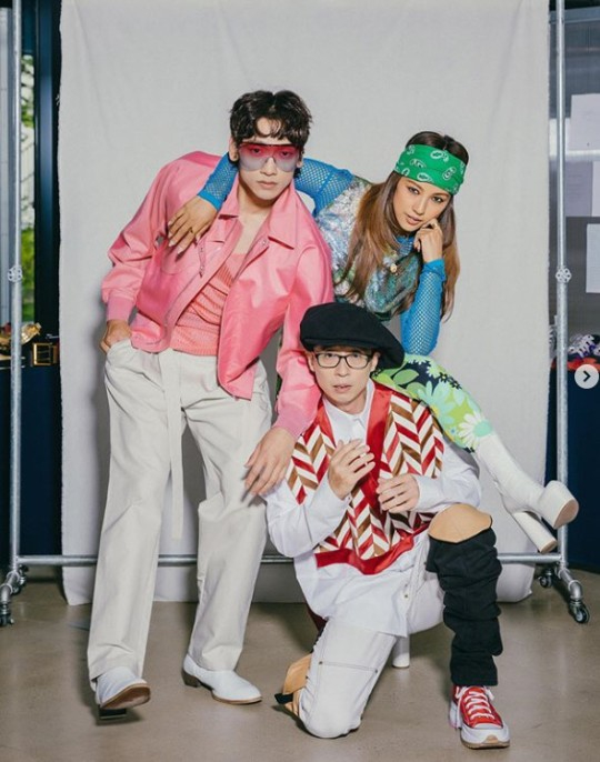 SSAK3 members pose in outfits styled by Han Hye-yeon. [MBC]