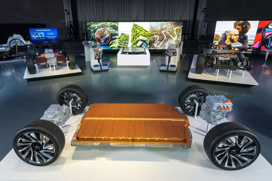 General Motors' new modular platform and battery system, Ultium. The automobile manufacturer has been increasing research and development in electric vehicles. [GENERAL MOTORS]
