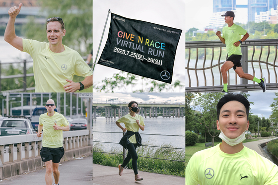 Participants individually take part in the 2020 ’Give ‘N Race Virtual Run.“ [MERCEDES-BENZ]
