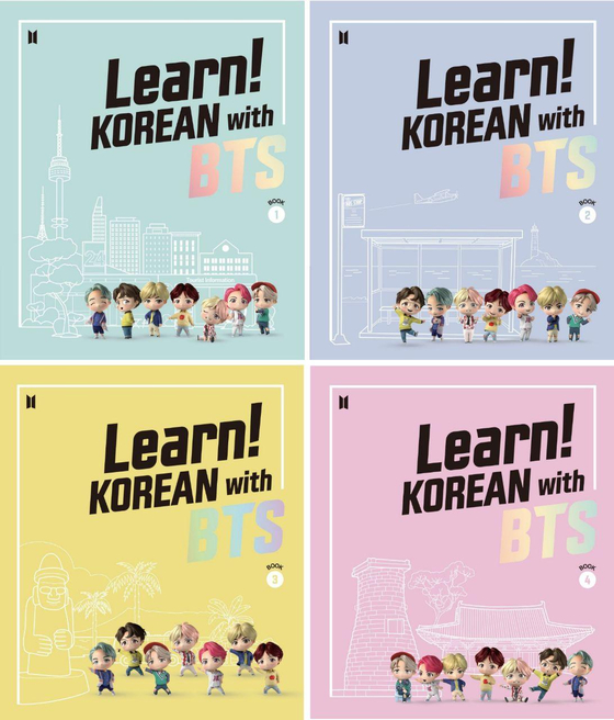 Cover images of textbooks for "Learn! Korean with BTS" [BIG HIT ENTERTAINMENT]