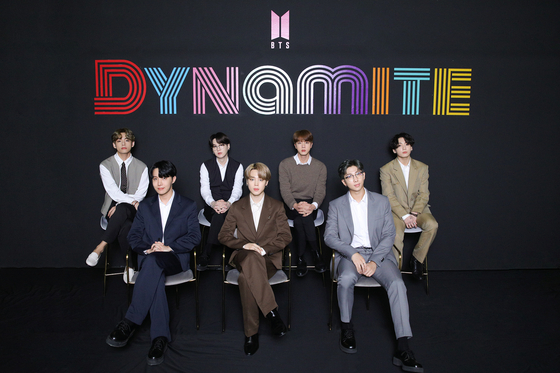 BTS poses for photos prior to the online press conference held on Wednesday morning to share its thoughts on having reached No. 1 on Billboard's Hot 100 singles chart for the first time. [BIG HIT ENTERTAINMENT]