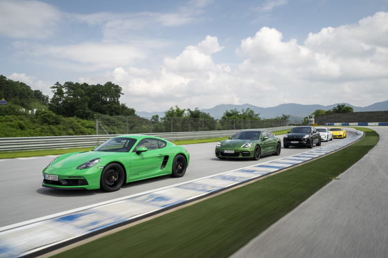 Porsche lineup on the circuit during the Porsche World Roadshow at the AMG Speedway in Yongin, Gyeonggi. [PORSCHE KOREA]