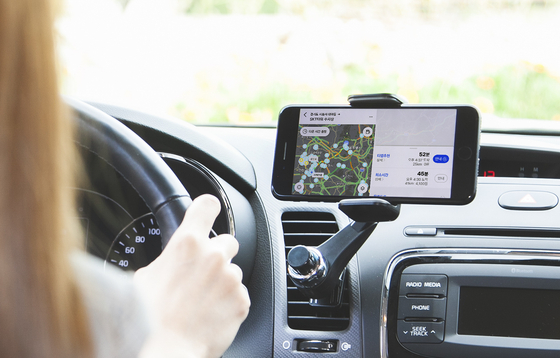 SK Telecom's T Map mobile navigation service. [SK TELECOM]