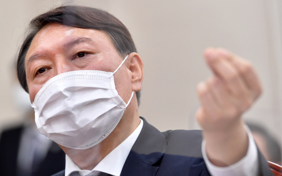 Prosecutor General Yoon Seok-youl attends the National Assembly audit on the Supreme Prosecutors' Office on Thursday. [YONHAP]