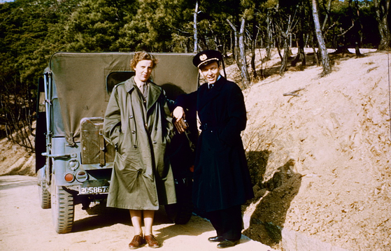 Tove and Svend Jagd during their medical mission to Korea on Jutlandia during the Korean War (1950-1953). [DANISH JUTLANDIA VETERANS]