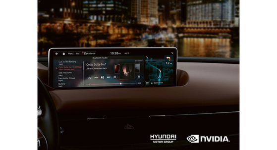 A rendered image shows an in-vehicle system created to mark the collaboration between Hyundai Motor and Nvidia. [Hyundai Motor]