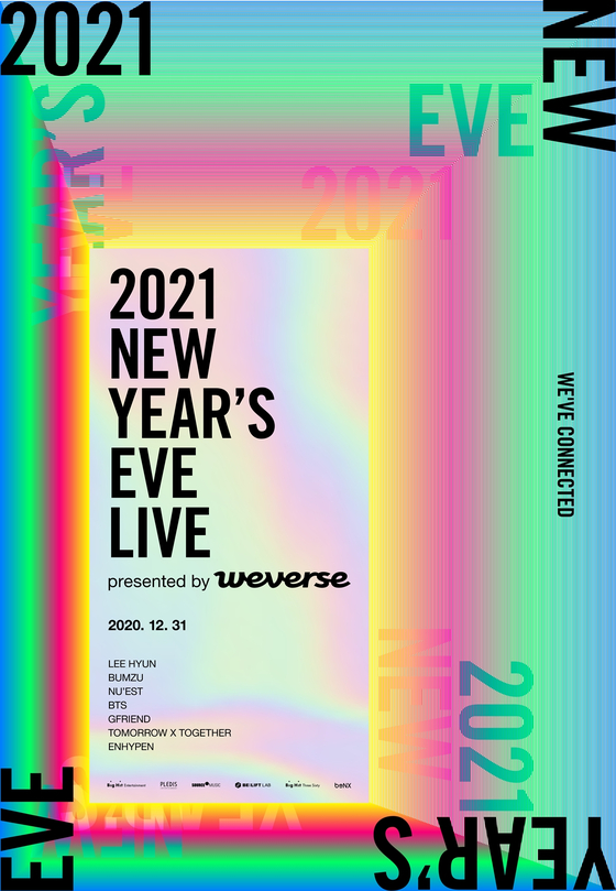 The poster image of Big Hit Entertainment's end-of-the-year concert, 2021 New Year's Eve Live, to take place on Dec. 31. [BIG HIT ENTERTAINMENT]