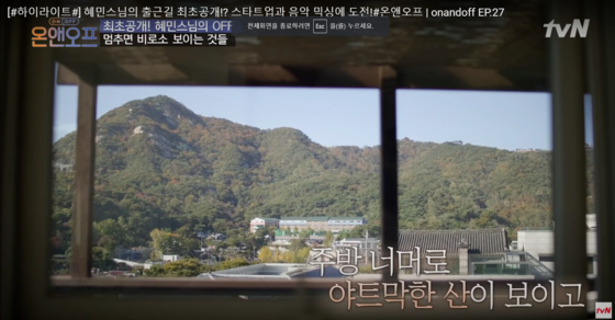 Mount Namsan comes into view from monk Haemin's house. [YOUTUBE CAPTURE]