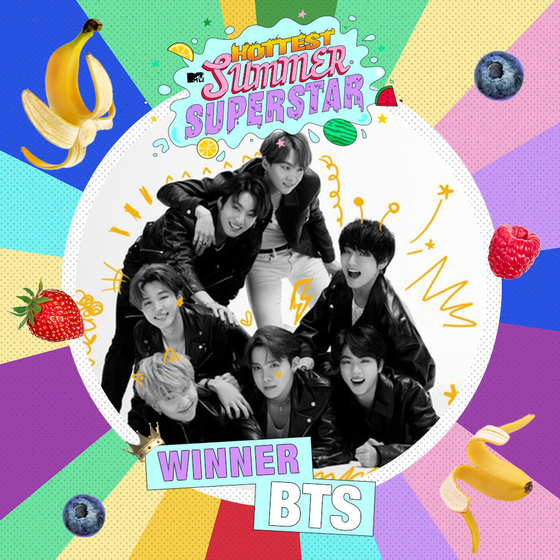 BTS is voted as MTV's Hottest Summer Superstar for the second consecutive year. [MTV]