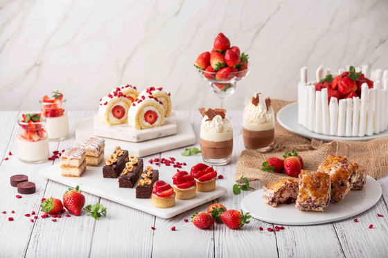 A collection of strawberry desserts available at the Grand Hyatt Seoul in Yongsan District, central Seoul. [GRAND HYATT SEOUL]