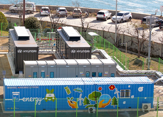 Hyundai Motor's hydrogen fuel cell system inside Ulsan Thermal Power Plant. [HYUNDAI MOTOR]