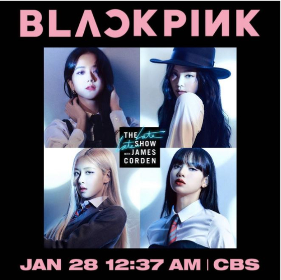 K-pop girl group Blackpink will appear on ″The Late Late Show with James Corden″ to give a preview of its livestream concert, ″The Show.″ [YG ENTERTAINMENT]