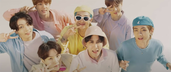 Boy band BTS in its music video for 2020 hit single ″Dynamite″ [BIG HIT ENTERTAINMENT]