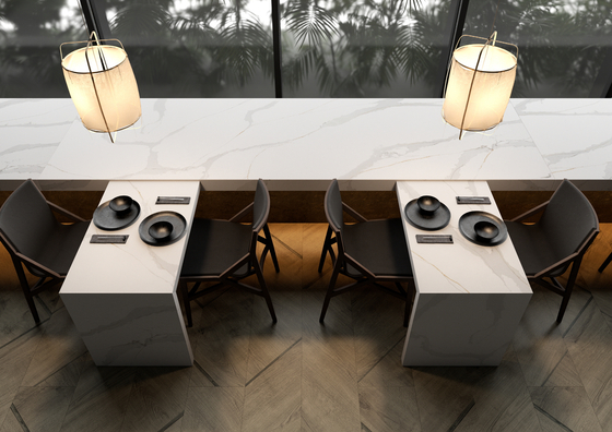 Imitation marble presented by LG Hausys. [LG HAUSYS]