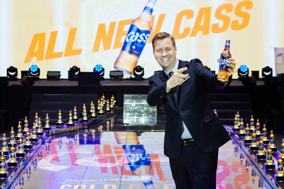 Oriental Brewery CEO Ben Verhaert at a press event held in Gangnam, southern Seoul, on Friday to announce the release of All New Cass. [OB]