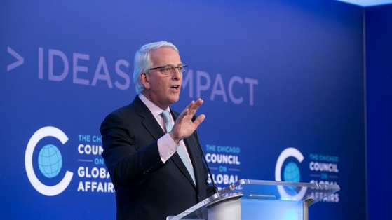 Ivo Daalder, the president of the Chicago Council on Global Affairs, speaks about U.S. foreign policy at an event at the council in Chicago last September. [CHICAGO COUNCIL]