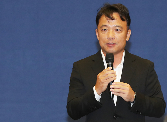 NCSoft founder and CEO Kim Taek-jin in 2019. [YONHAP] 