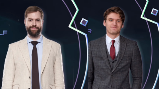 League of Legends Champions Korea broadcasters Wolf Schroeder (left) and Maurits ″Chronicler″ Meeusen. [SCREEN CAPTURE]