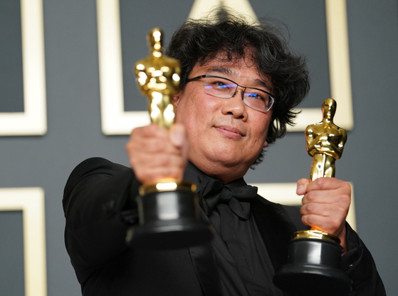 Director Bong Joon-ho at the 2020 Oscars [AFP/YONHAP] 