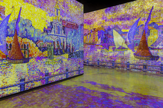 ″Monet, Renoir... Chagall 2021″ created by directors G. Iannuzzi, R. Gatto, M. Siccardi, realised by Cutback, sound track by L. Longobardi is on display at the Bunker de Lumieres. [TMONET]