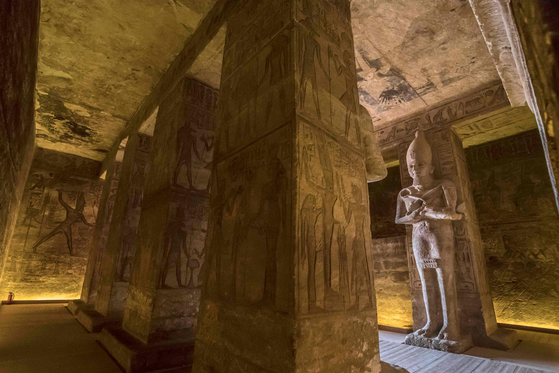 Inside the greater temple of Abu Simbel. [KHALED DESOUKI /AFP/YONHAP] 