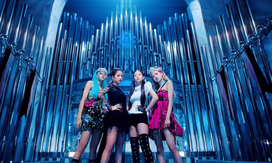 A scene from Blackpink's music video ″Kill This Love″ (2019), which garnered 1.3 billion views Saturday. [YOUTUBE CAPTURE]