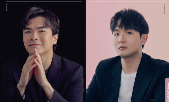 The Seoul Philharmonic Orchestra will accompany pianist Sunwoo Yekwon, right, to perform Mozart's ″Piano Concerto No. 25 in C major, K. 503" under the baton of Wilson Ng, left. [SEOUL PHILHARMONIC ORCHESTRA]
