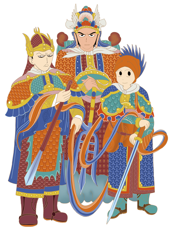 The three characters from Joo Ho-min's popular webtoon ″Along with the Gods: Afterlife″ [SEOUL MUSEUM OF ART]