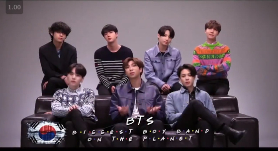 BTS appears in the ″Friends: The Reunion″ episode for about 13 seconds. [SCREEN CAPTURE]
