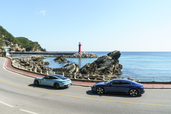 Porsche's Taycan 4S on coastal road [PORSCHE KOREA]