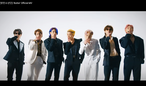 A scene from BTS's ″Butter″ music video. [YOUTUBE CAPTURE]