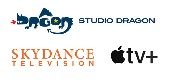 The logos of Studio Dragon, Skydance Television and Apple TV+ [EACH COMPANY]
