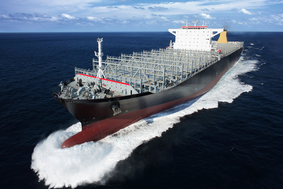 A container ship built by Samsung Heavy Industries [SAMSUNG HEAVY INDUSTRIES]
