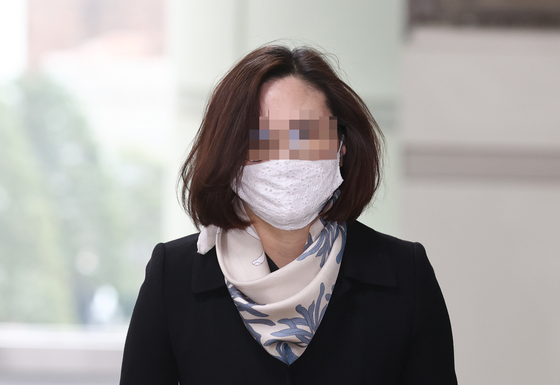 Chung Kyung-sim, wife of former Justice Minister Cho Kuk.  [YONHAP] 