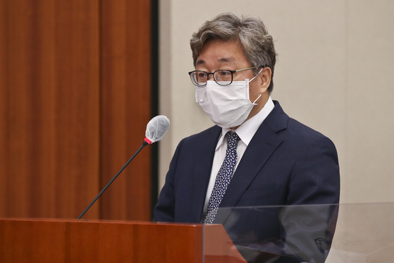 In this file photo, Chae Hee-bong, president of Korea Gas Corporation, attends a National Assembly hearing on October 20, 2020. 