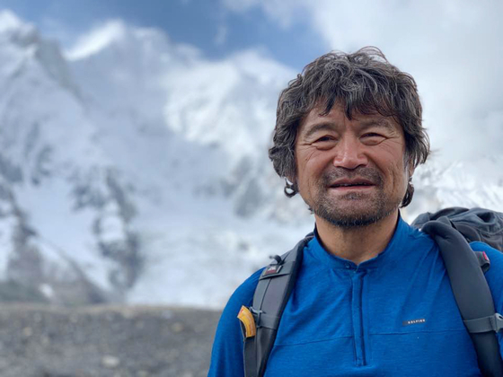 Mountaineer Kim Hong-bin is seen at base camp before climbing Broad Peak on July 19. Kim went missing during his descent from the apex. [YONHAP] 