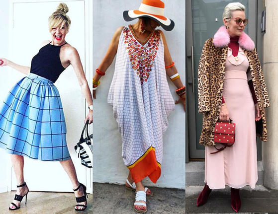 Overseas fashion influencers in their middle age. [INSTAGRAM CAPTURE]