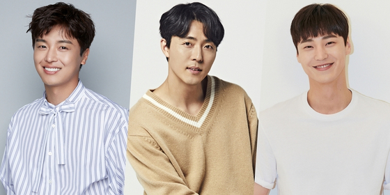 The male leads for upcoming JTBC series ″Thirty, Nine″ are, from left, actors Yeon Woo-jin, Lee Mu-saeng and Lee Tae-hwan. [RESPECTIVE AGENCIES] 