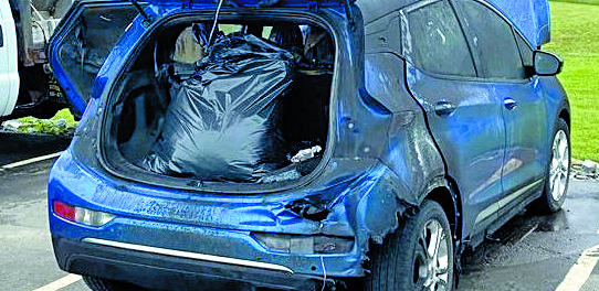 General Motors' Chevrolet Bolt EV caught fire in July 2021 in Vermont while being connected to a charger. [JOONGANG ILBO]