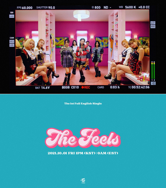 A captured image from the trailer video of girl group Twice's first-ever English song set to drop on Oct. 1. [SCREEN CAPTURE]