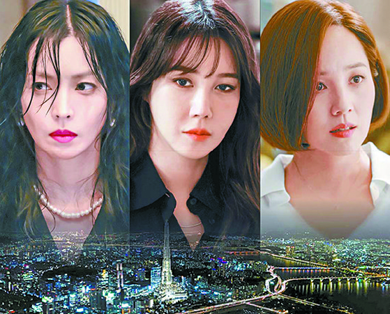 SBS's ″Penthouse″ follows elite families that fiercely compete over real estate and education, with a provocative and speedy plot and remarkable acting from the cast. [JOONGANG ILBO]