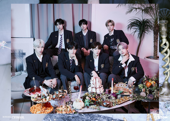 CJ ENM and entertainment agency HYBE joined hands once again to recruit future girl group members from Monday, after it did so to form boy band Enhypen, above, which debuted in November. [BELIFT LAB]