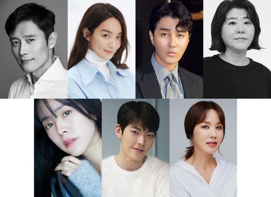 Clockwise from left, actors Lee Byung-hun, Shin Min-a , Cha Seung-won, Lee Jung-eun, Uhm Jung-hwa, Kim Woo-Bin and Han Ji-min [BH ENTERTAINMENT, AM ENTERTAINMENT, YG ENTERTAINMENT, WILL ENTERTAINMENT, SARAM ENTERTAINMENT]