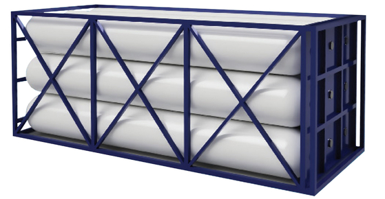 Cimarron's Type 4 tank for hydrogen storage and transportation. Hanwha Solutions acquired Cimarron last year. 