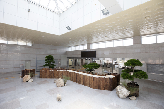 ″Nature Rules″ by artist Choi Jae-eun at Jejin Station in Goseong county as part of the DMZ Art & Peace Platform project. [KIM SAN]