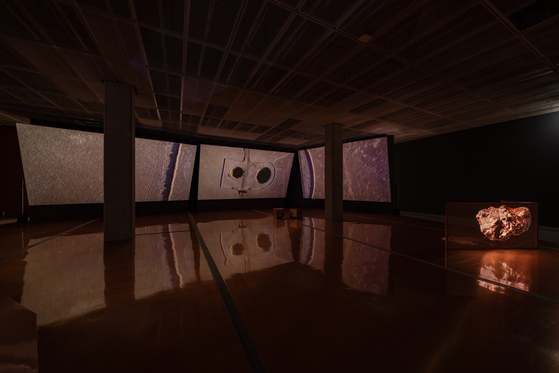 In ″qbit to adam,″ Choi Chan-sook digs into the history of land itself. [NATIONAL MUSEUM OF MODERN AND CONTEMPORARY ART]
