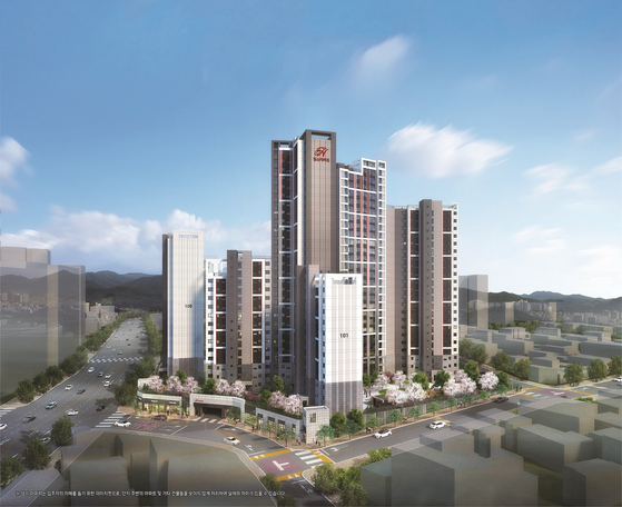 Apartments in Hyundai Engineering & Construction’s Hillstate Apsan Central, located in Nam District, Daegu, will go on sale in October. [HYUNDAI ENGINEERING & CONSTRUCTION]